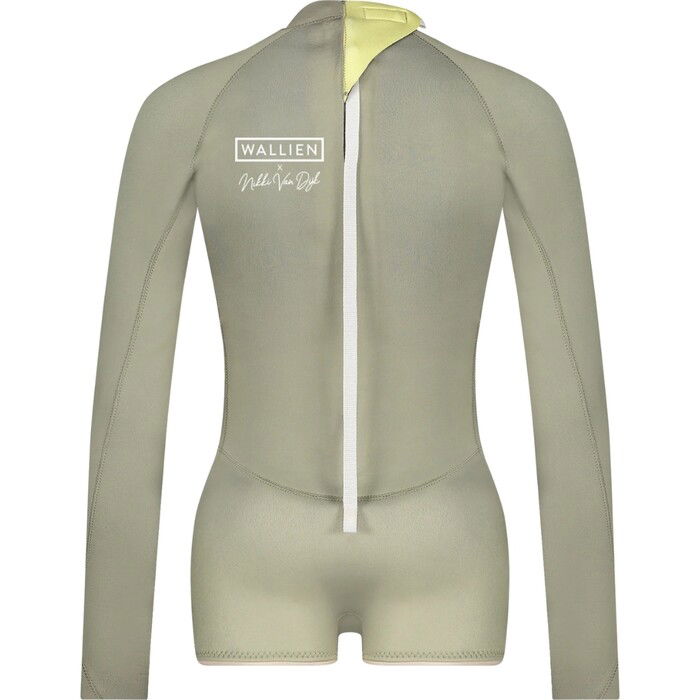 2024 Wallien Womens Nikki Van Dijk Boyleg Cut 2mm Back Zip Springsuit Wetsuit 101007 - Moon